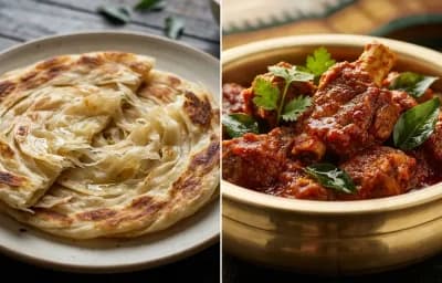 Parotta with Mutton Ghee Roast