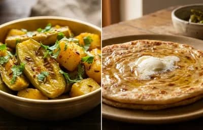 Parwal Bhujia with Paratha