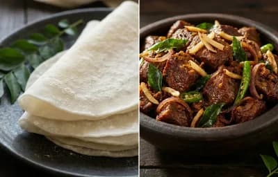Pathiri with Kerala Beef Roast