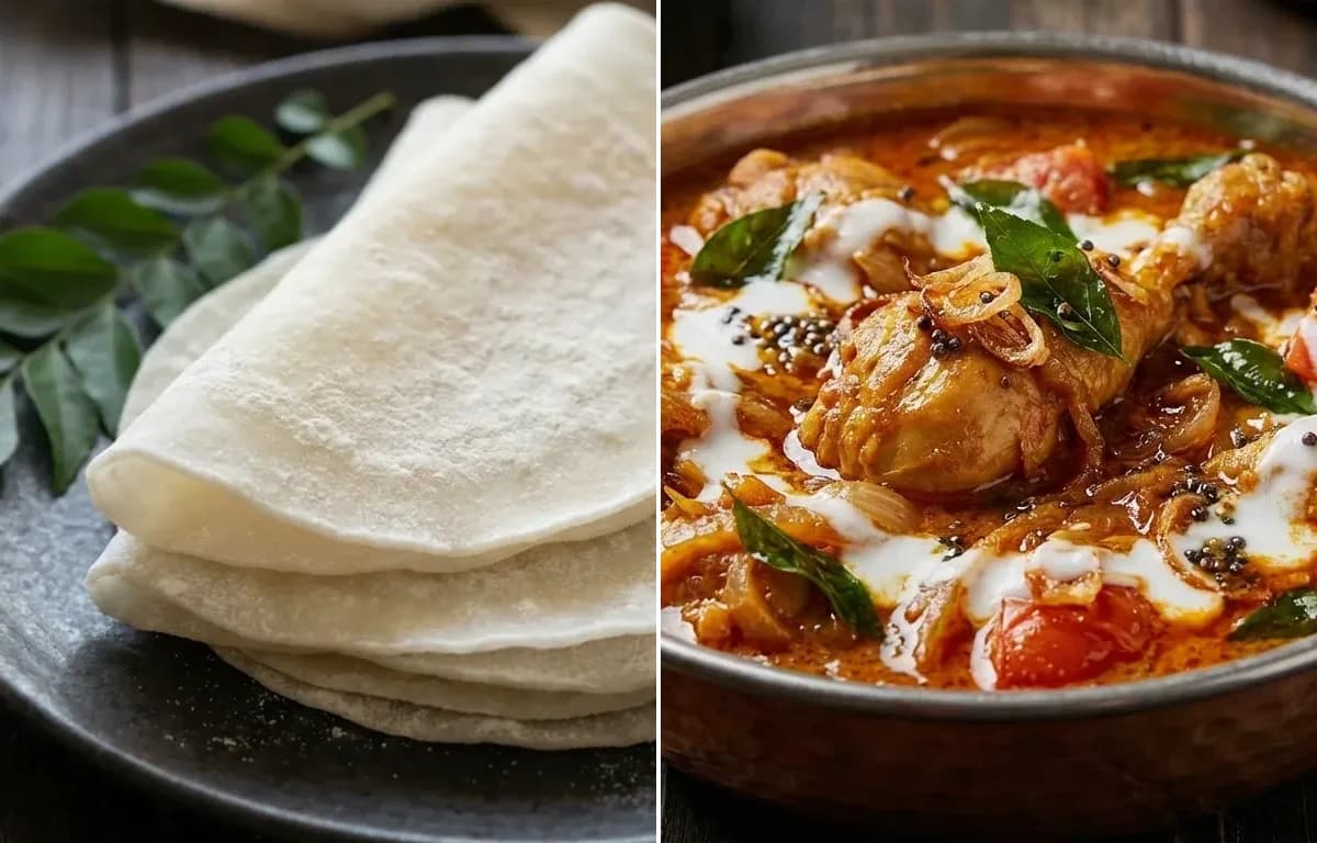 Pathiri with Kozhi Curry
