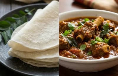 Pathiri with Nadan Mutton Curry