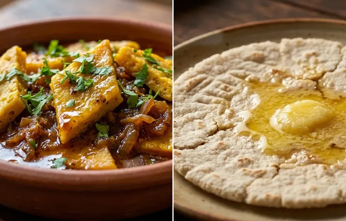 Patodi Rassa Bhaji with Jowar Bhakri