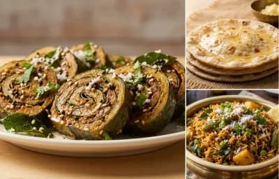 Patra with Rotli and Masala Bhaat