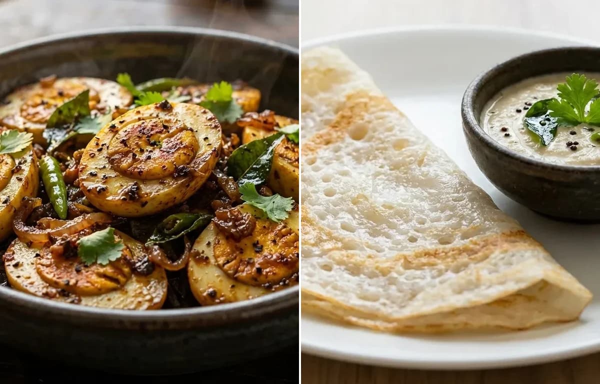 Pepper Egg Fry with Neer Dosa