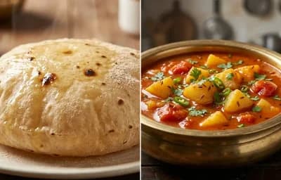 Phulka with Aloo Tamatar Salan