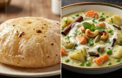 Phulka with Hyderabadi Vegetable Kurma