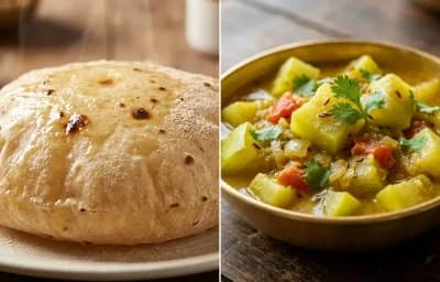 Phulka with Lauki Sabzi