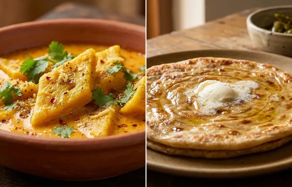 Pitod ki Sabzi with Paratha