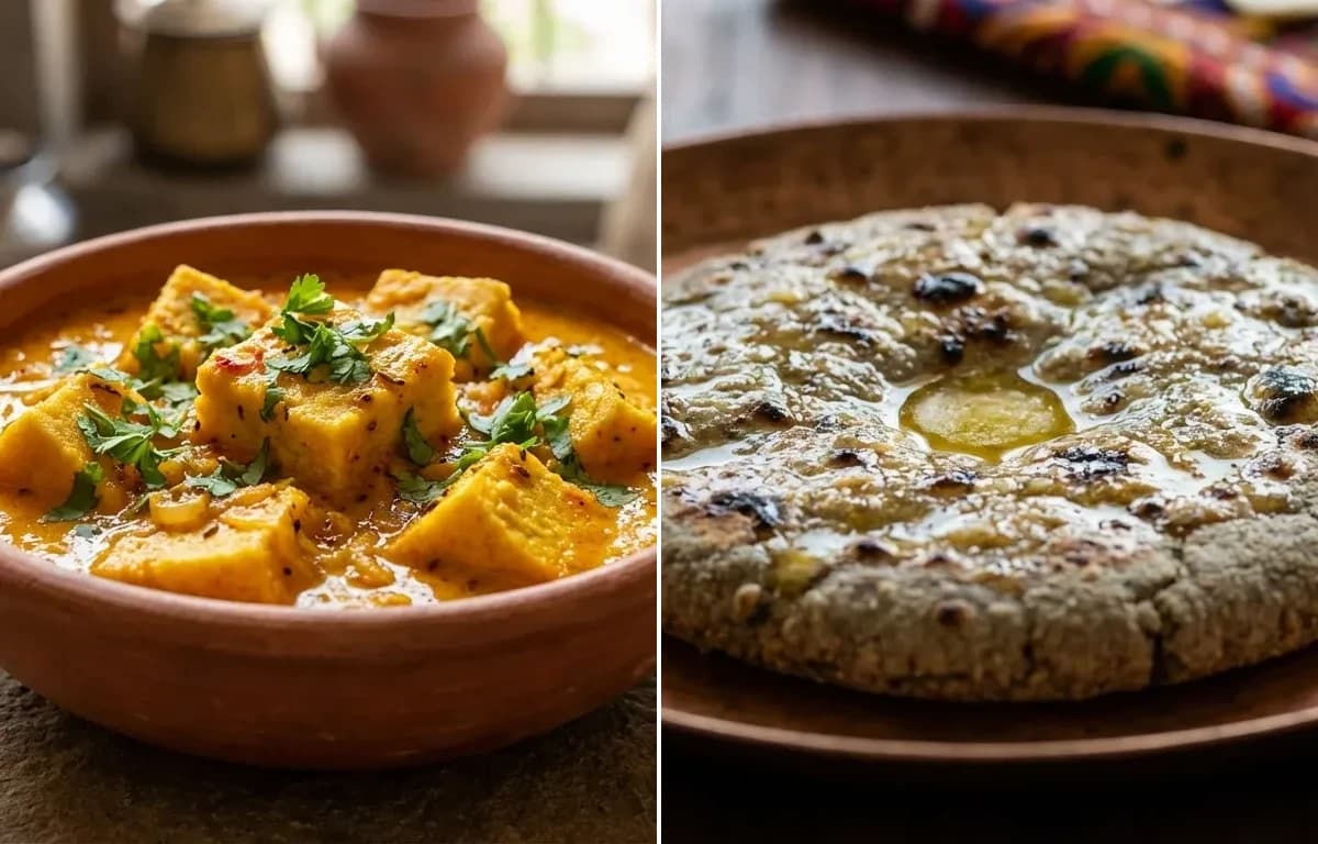 Pittod ki Sabzi with Bajra Roti