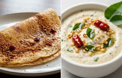 Podi Dosa with Coconut Chutney
