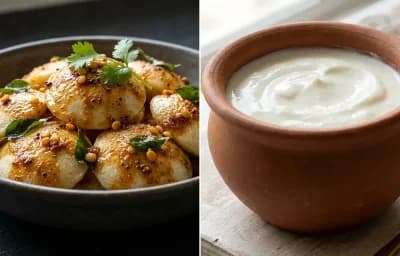 Podi Idli with Curd