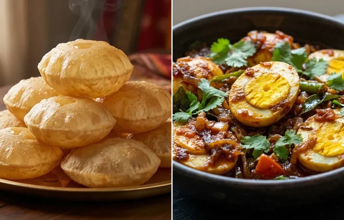 Poori with Kodi Guddu Iguru