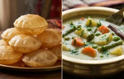 Poori with Vegetable Kurma