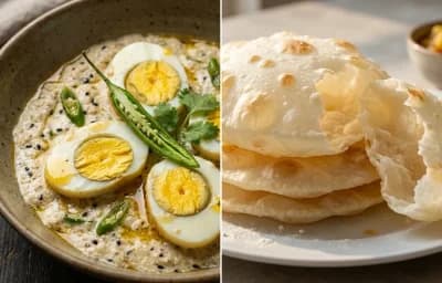 Posto Dim with Bengali Luchi