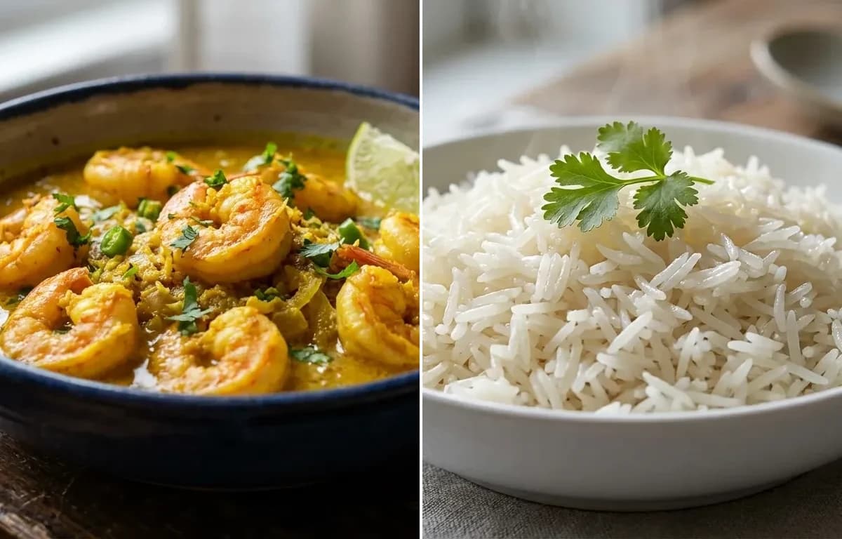 Prawn Hinga Udda with Boiled Rice