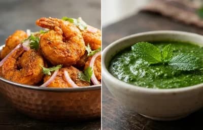 Prawn Koliwada with Mint Chutney