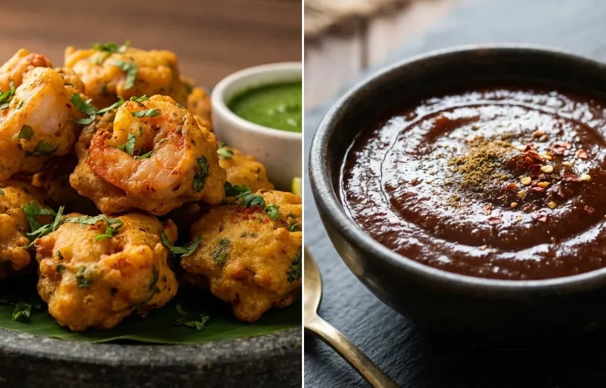 Prawn Pakora with Tamarind Chutney