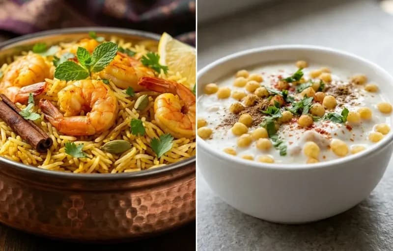 Prawn Pulao with Boondi Raita