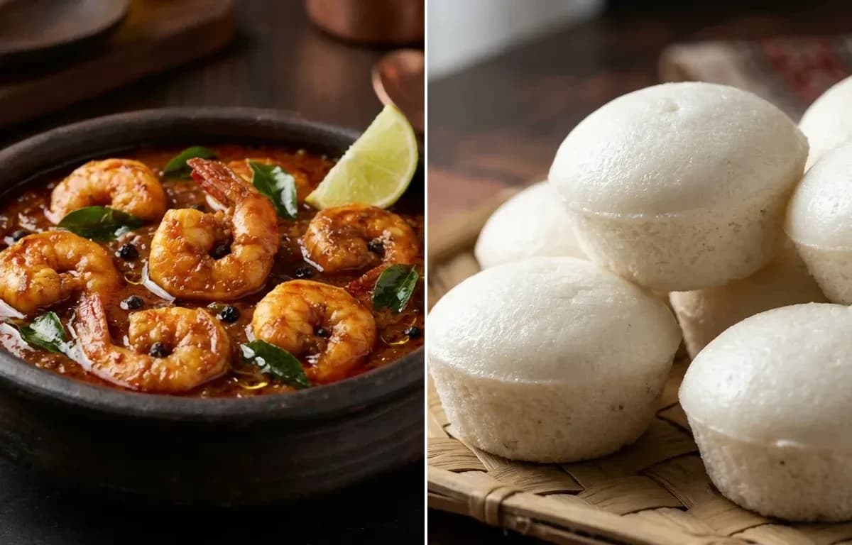 Prawn Pulimunchi with Goan Sannas