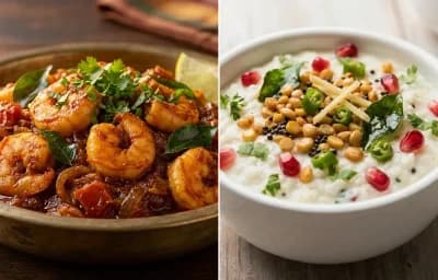 Prawn Thokku with Curd Rice