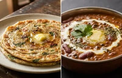 Pudina Paratha with Dal Makhani