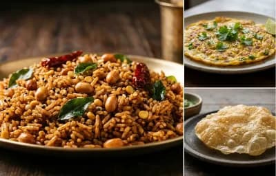 Puliyodarai with Muttai Omelette and Appalam