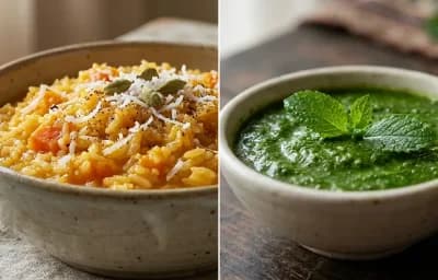 Pumpkin Polo with Mint Chutney