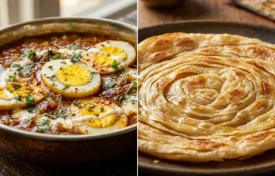 Punjabi Egg Masala with Laccha Paratha