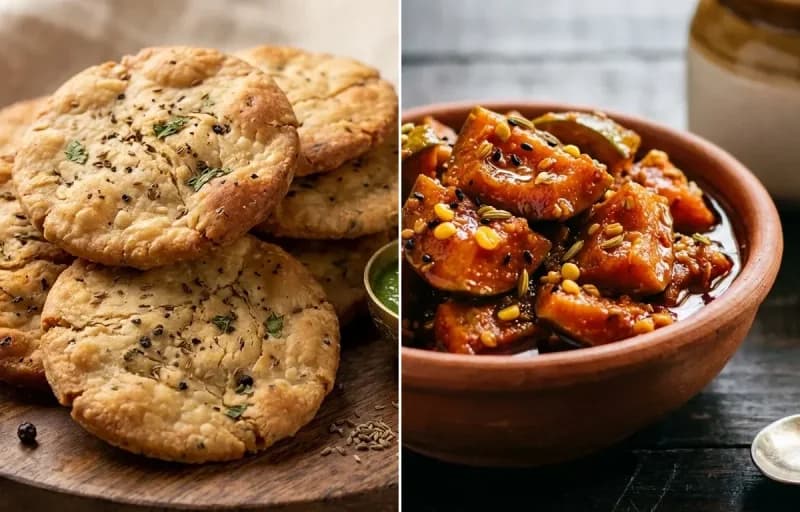 Punjabi Mathri with Mango Pickle
