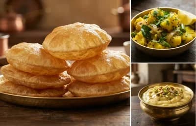 Puri with Batata Bhaji and Shrikhand
