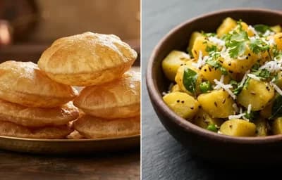 Puri with Batata Sukhi Bhaji
