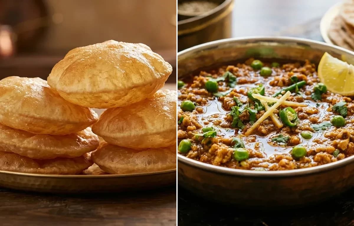Puri with Chicken Keema