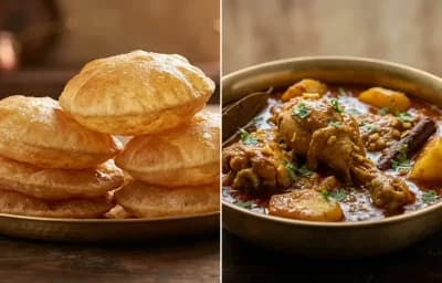Puri with Kukuda Jhola