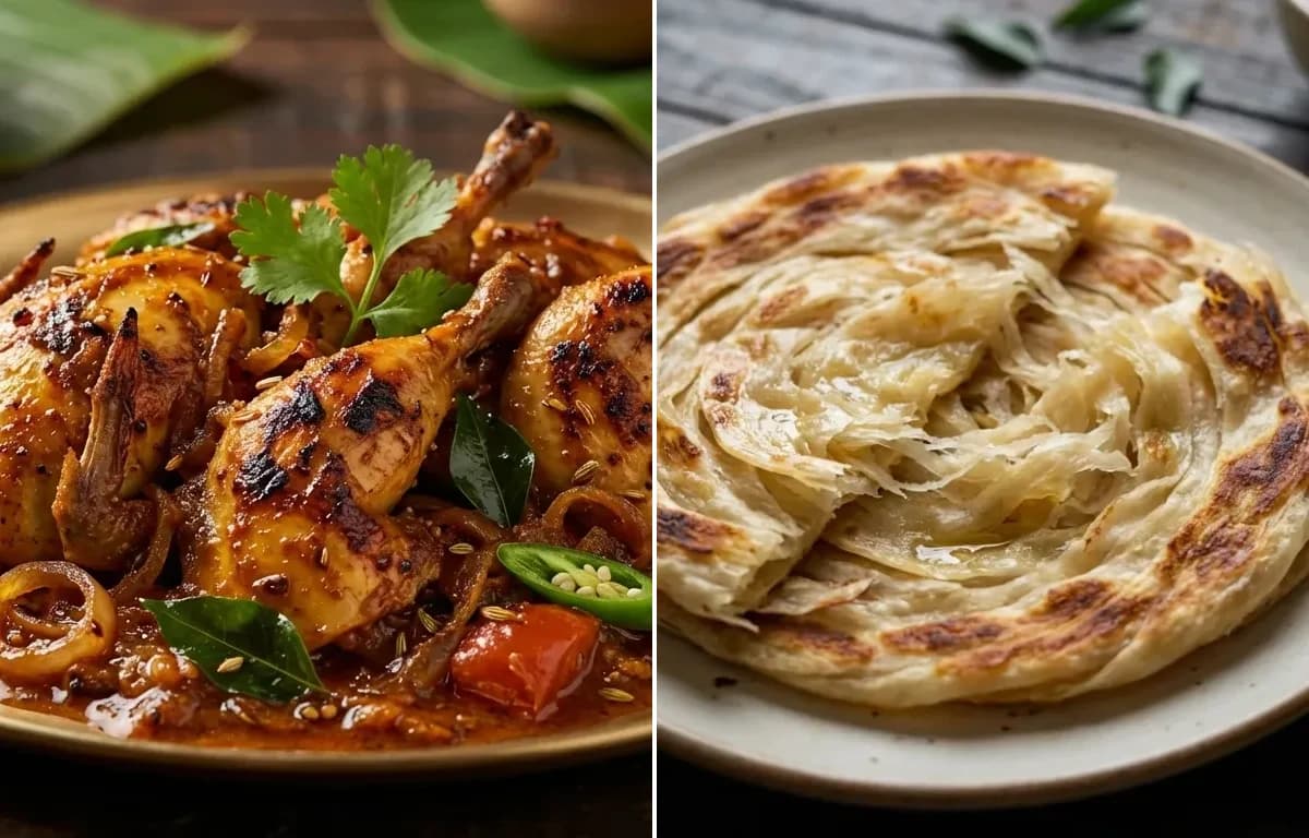 Quail Roast with Parotta