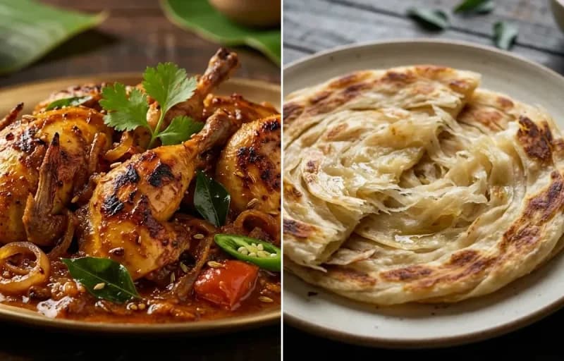 Quail Roast with Parotta