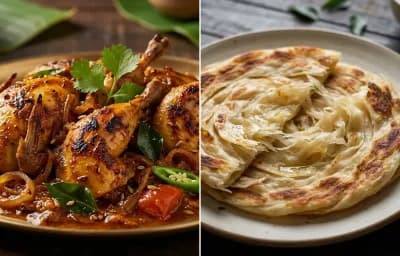 Quail Roast with Parotta