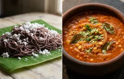 Ragi Idiyappam with Tomato Gothsu