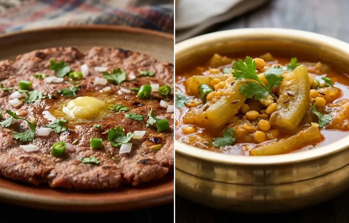 Ragi Roti with Nenua ki Sabzi