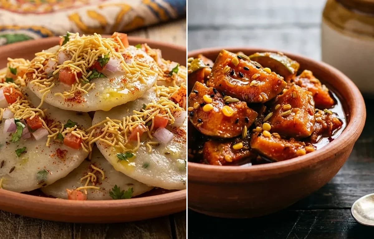 Rajasthani Kheecha Papad with Mango Pickle