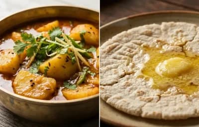 Rasawala Batata nu Shaak with Jowar Bhakri