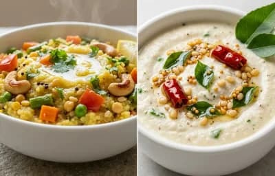Rava Kichadi with Coconut Chutney