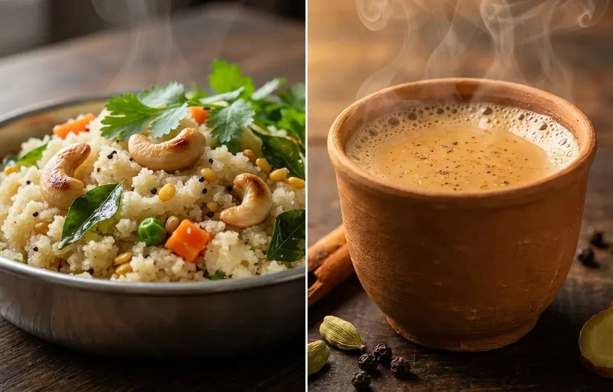 Rava Upma with Masala Chai