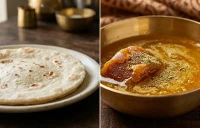 Rice Bhakri with Gur Ghee