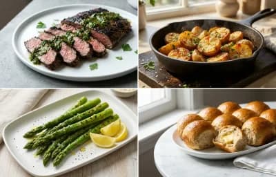 Roasted Potatoes with Grilled Asparagus
