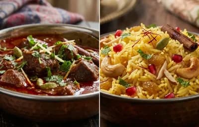 Rogan Josh with Kashmiri Pulao
