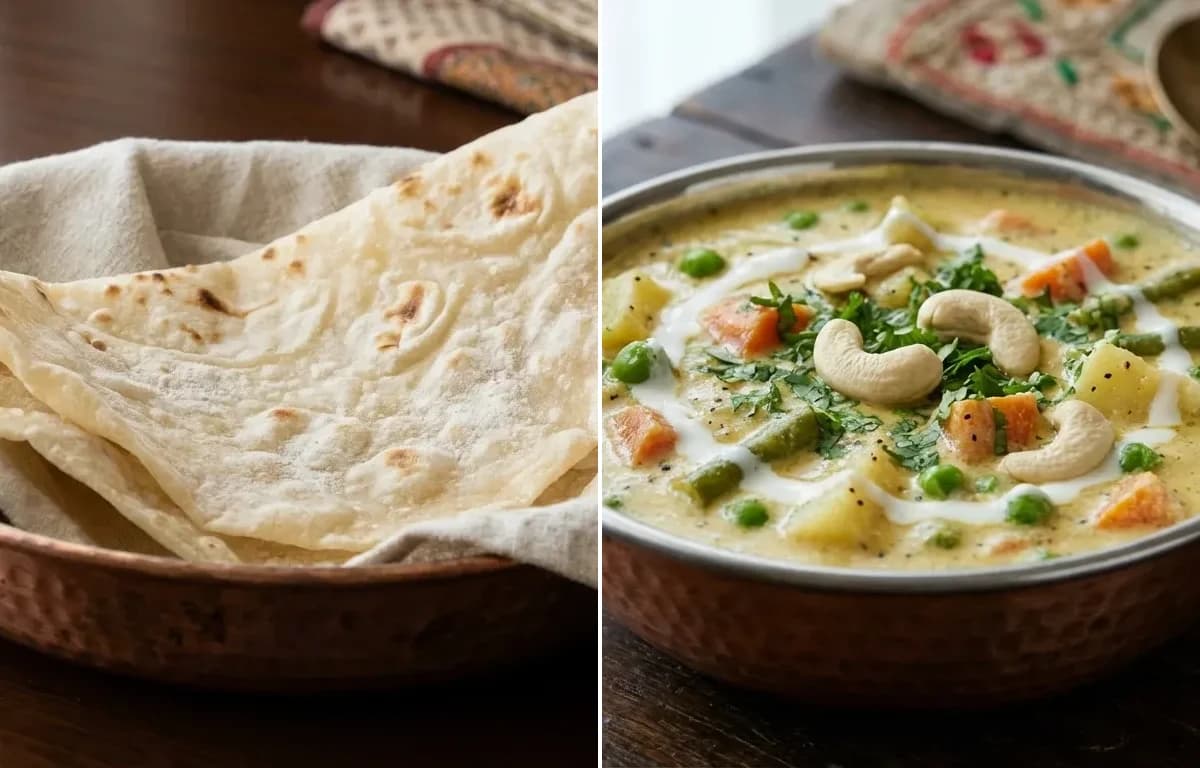 Roomali Roti with Vegetable Korma