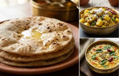 Roti with Kadali Bhanda Rai and Muga Dali