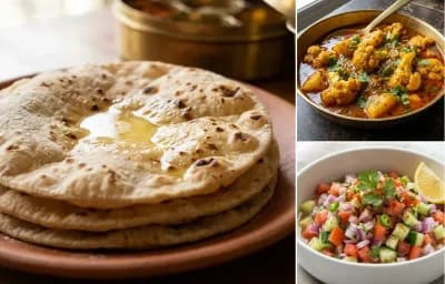 Roti with Phula Kobi Aloo Tarkari