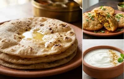 Roti with Ramruch and Dahi