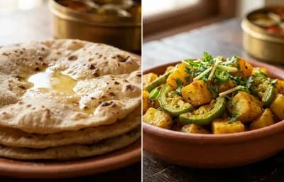 Roti with Aloo Parwal Bhujia